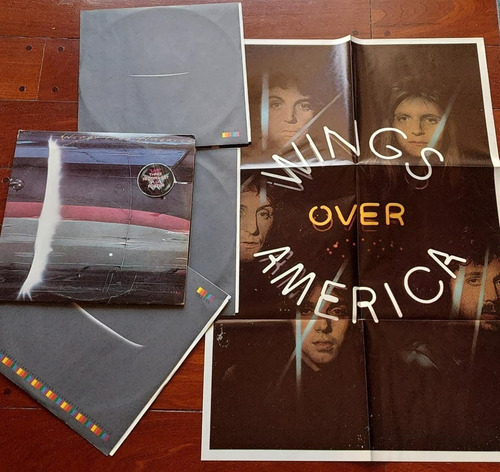 Beatles / Mc Cartney Wings Over 3lp Poster Vinilo Usa 76 Rk 