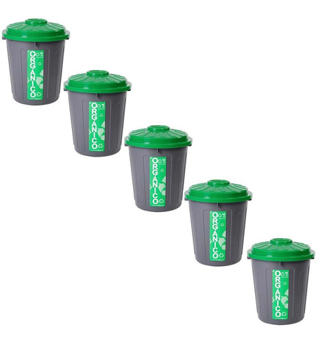 Canasto Recolector Para Agua, Mxrgm-005, 5 Pzs, 22lts, Polie Color Verde