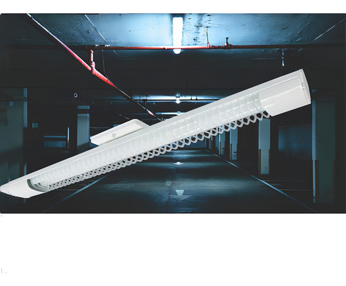 Luminária Led Aletada Aço G-light T8 2x20w 6500k Cor Branco 110v/220v