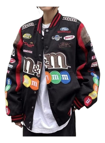 Chaqueta De Béisbol Moto Hip Hop Para Pareja Bordada