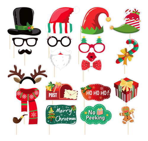 Accesorios Para Fotomatón Navideño De 21 Piezas De Tinksky,