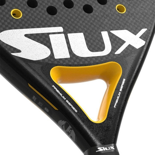 Paleta De Pádel Siux Black Carbon 3d Effect Brillo Eva Soft