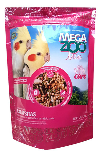 Ração Megazoo Mix Calopsitas Com Vita Care 1,2kg