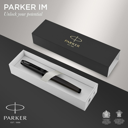 Pluma Parker Im Estilográfica Negro Mate Negro Azul