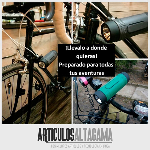 Imagen 3 de 5 de Parlante Para Bicicleta Con Bluetooth Linterna Power Bank