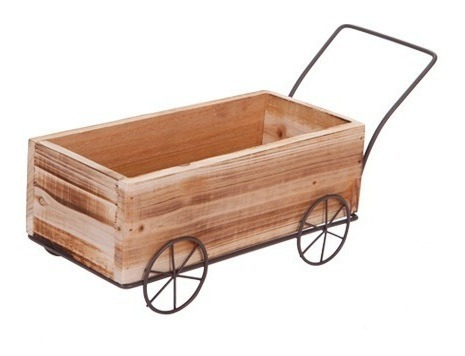 Base Centro Mesa Madera Vintage Carrito 16x33.5x12.8cm 