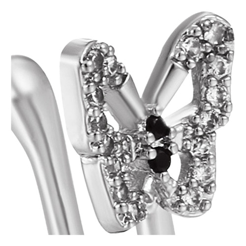 Anillo De Nariz Falsa Con Clip Único En Forma De Mariposa