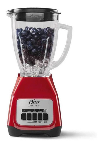 Licuadora Oster BLSTKAG-RPB 1.5 L roja con vaso de vidrio 127V