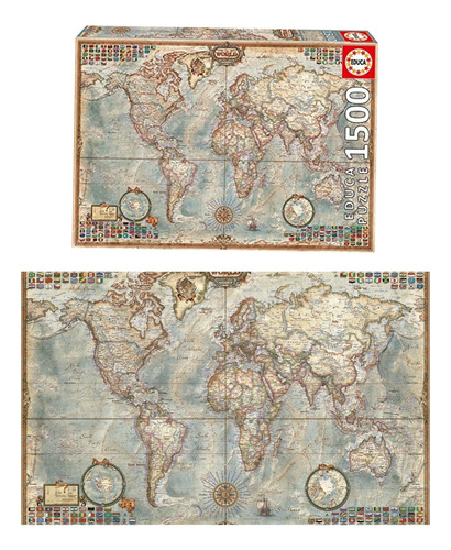 Rompecabezas 1500 Pcs Mapa Mundi ,mapa Politico