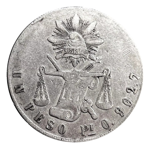 Peso Balanza Original Plata 1872 San Luis Potosí Pi O