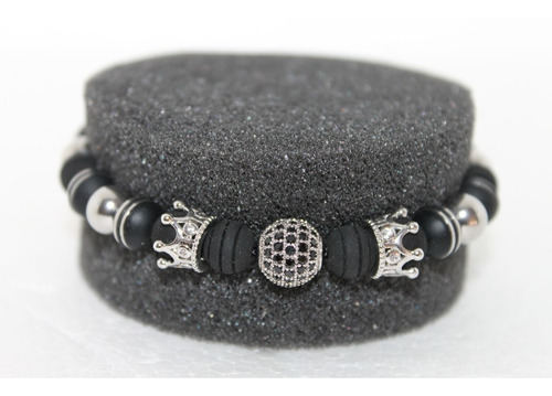 Pulseras Neopreno Acero Inoxidable Con Dije Caballero 7v