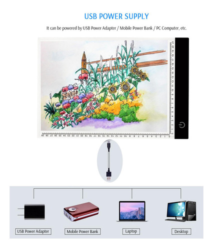 A4 Trazado Led Tablero De Luz Caja Ajustable 6 Velocidades