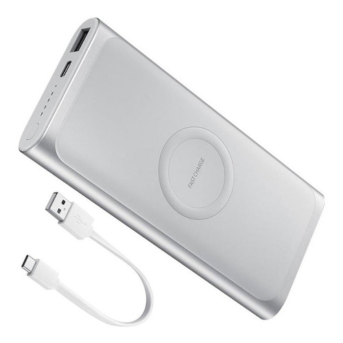 Power Bank 10,000mah Wireless Portatil Silver Samsung