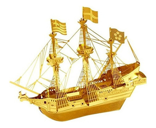 Fascinations Metal Earth 3d Laser Cut Modelo Golden Hind Shi