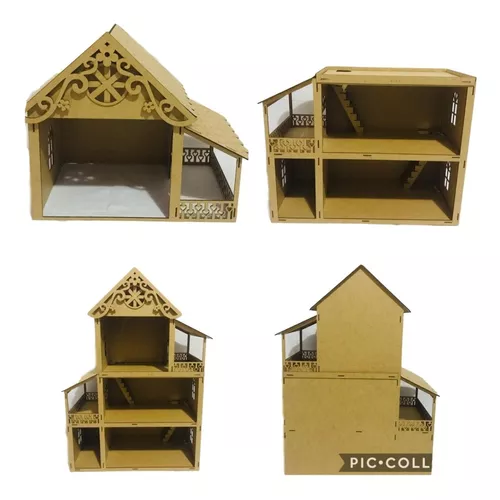 Casa Casinha Para Barbie/polly/lol Grande 80cm+ 25 Móveis