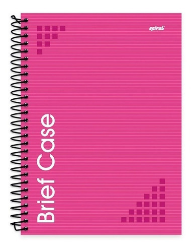 Caderno Universitario Capa Dura 80fls Brief Case Spiral Cor Rosa