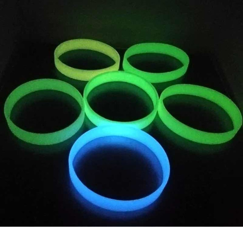 Brazaletes Pulseras Goma Importada Logo Neon Eventos Fiestas