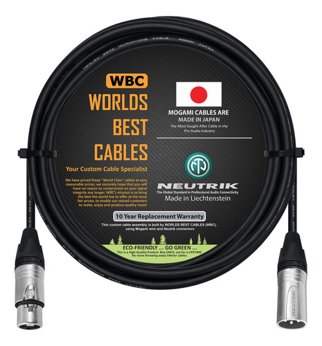 Cable Microfono Equilibrado 11.5 Ft Hecho Medida Mejor Mundo