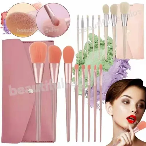 Set X8 Brochas Viajeras Pinceles Maquillaje Make Up Profesio