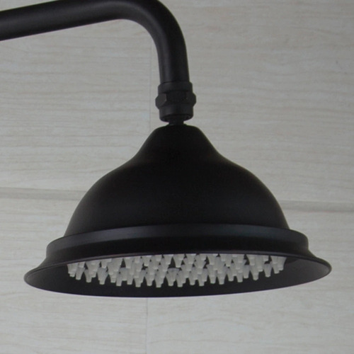 Regadera De Baño Columna Expuesta Acabado Negro