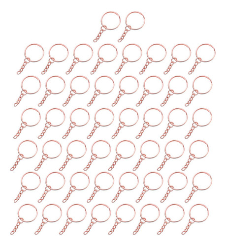 50 Uds Llaveros Con Cadena, Piezas De Anillos De Llaveros,