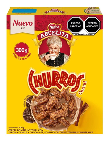 4 Pzs Nestle Cereal De Maíz Integral Churros Abuelita 300gr