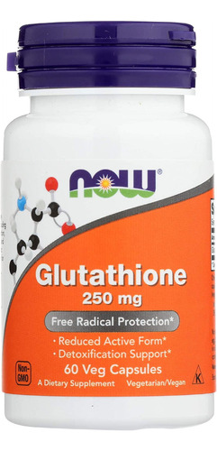 Set 6 Glutathione 250 Mg 60 Cápsulas Vegetales Now Foods