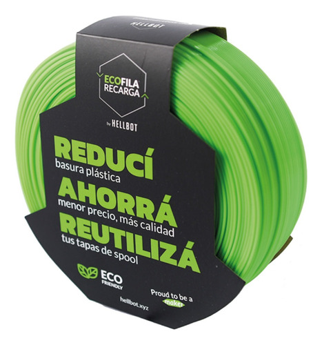 Filamento Pla Impresora 3d Hellbot Ecofila Recarga 1kg 1.75