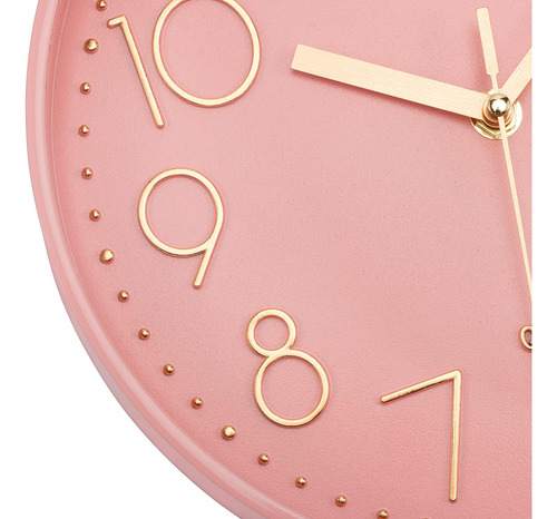 Reloj De Pared Rosa Lumuasky Analógico Moderno Pequeño Lindo