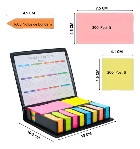 Estuche De Notas Adhesivas It De Colores Oficina 2 Pzas