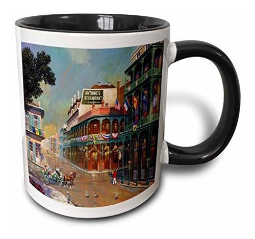 3drose Taza 80505 4  Old New Orleans Painting  Taza Negra De