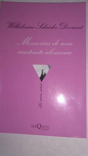 Memorias Cantante Alemana Wilhelmine Schroder Devrient C450