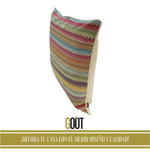 Funda De Cojín Premium 50 X 50 Cm Estilo Gobelino Zig Zag