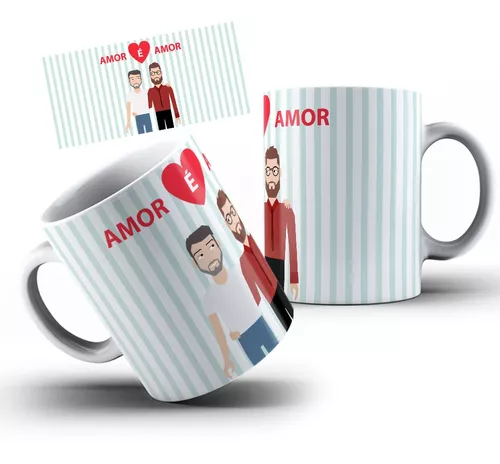 Caneca Preta Personalizada - LGBT com Nome do Casal