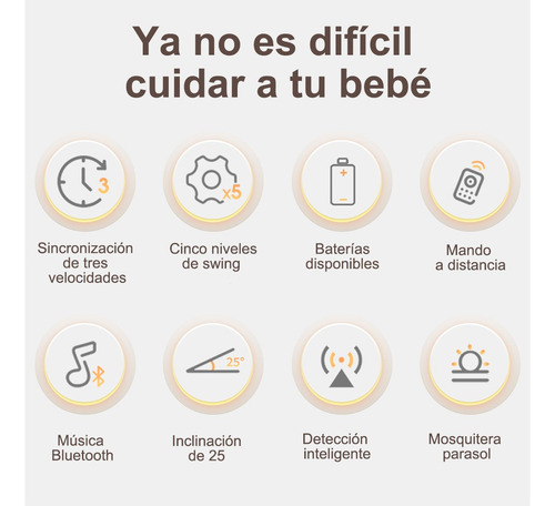 Mecedora 3en1 Bebé: Silla Comer+mosquitero Con Usb/cargador , Hamaca Para Bebé Con Mosquitera, Silla Mecedora Para Bebe, Silla Acolchada Multifuncional Para Bebés (gris Claro)