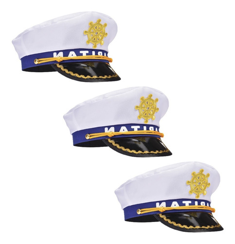 Gorro Capitan Marinero Barco Cotillon Fiesta Disfraz X3 U