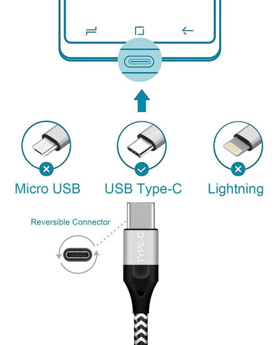 Cable De Carga Usb Tipo C Para LG G-8 G-7 V60 V35 V40 V50 G8