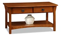 Comprar Mesa De Centro Con 2 Cajones De Madera Color Marrón.