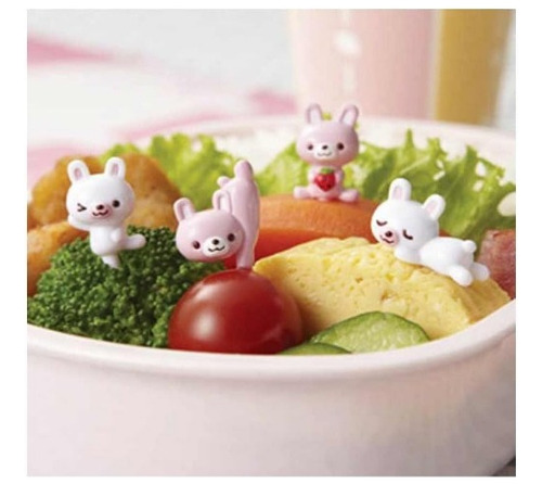 Mini Palillo Tenedores Para Niños De Lunch Conejo 8 Pzs