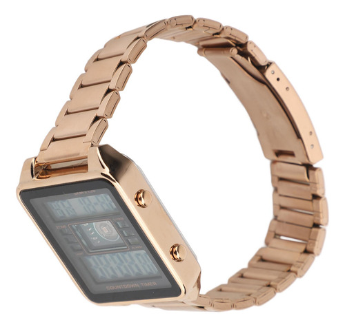 Reloj Digital De Acero Inoxidable Para Hombre Con Función De