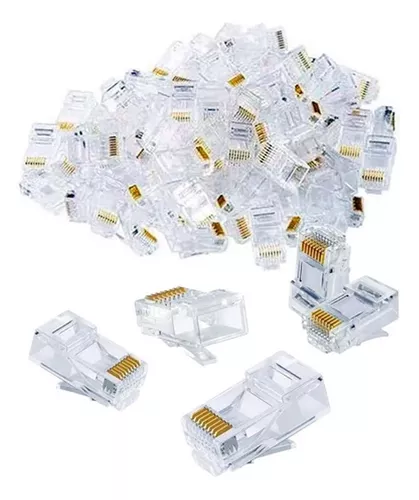 Fichas Conector rj45 Cat6 Para Cables de Red - Bolsa x10 Unidades