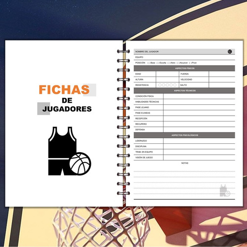 Kit Imprimible Agenda Entrenador Basquet (pdf + Ppt)