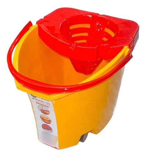 Balde Escurridor 12lts+trapero Color Amarillo