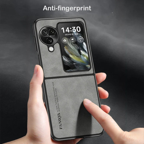 Funda Para Oppo Find N3 Flip Case Uso Rudo De Cuero Pu Lujo Anti-caída Para Mujeres Hombres