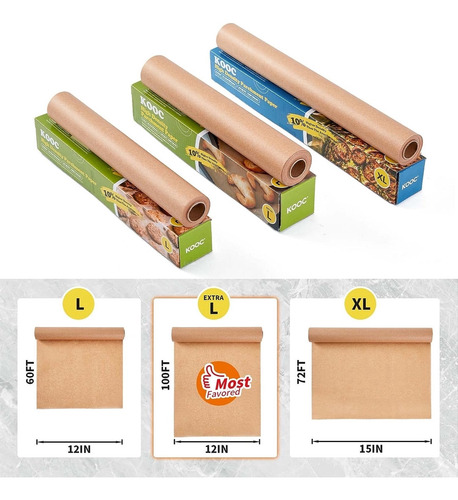 Papel Pergamino Antiadherente, 60 X 12 Pulgadas (60 Pies Cua