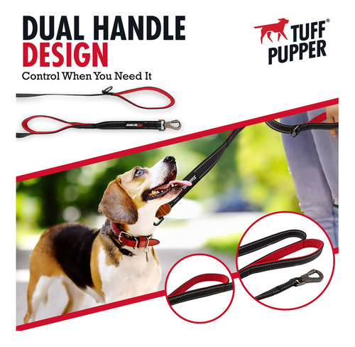 Correa Para Perro Tuff Pupper De Doble Asa Resistente | Clip
