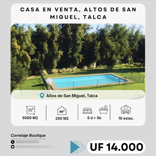 Casa En Venta De 5 Dorm. En Sector Oriente De Talca