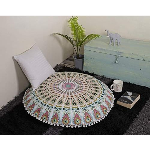 Funda De Cojín Grande Suelo De Mandala Hippie, Funda D...