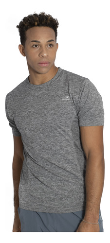 Remera Topper Seamless Hombre Running Gris Melange