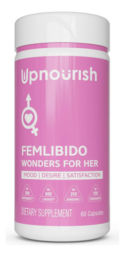 Upnourish Potenciador De La Líbido Femenina 60 Cápsulas Sabor Sin Sabor